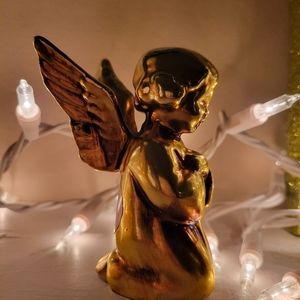 Vintage Gold Luster Angel Cherub ~ E-4034 ~ Lefton? Inarco? ~ Pretty ~ See Notes